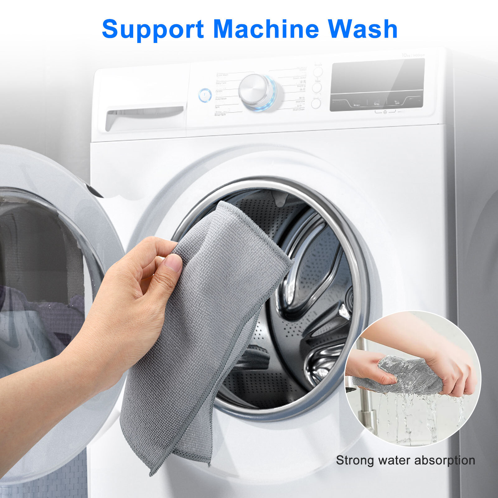 24Pcs Microfiber Cleaning Cloth 25cmx25cm Reusable Towels for Car Kitchen Glass