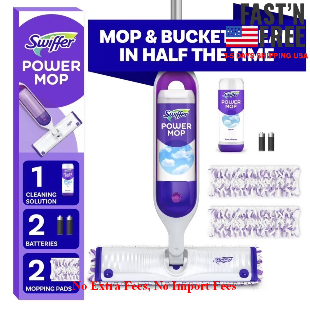 Power Mop Floor Cleaner for Tile Vinyl Laminate Wood Floors Cleaning Set, NEW
