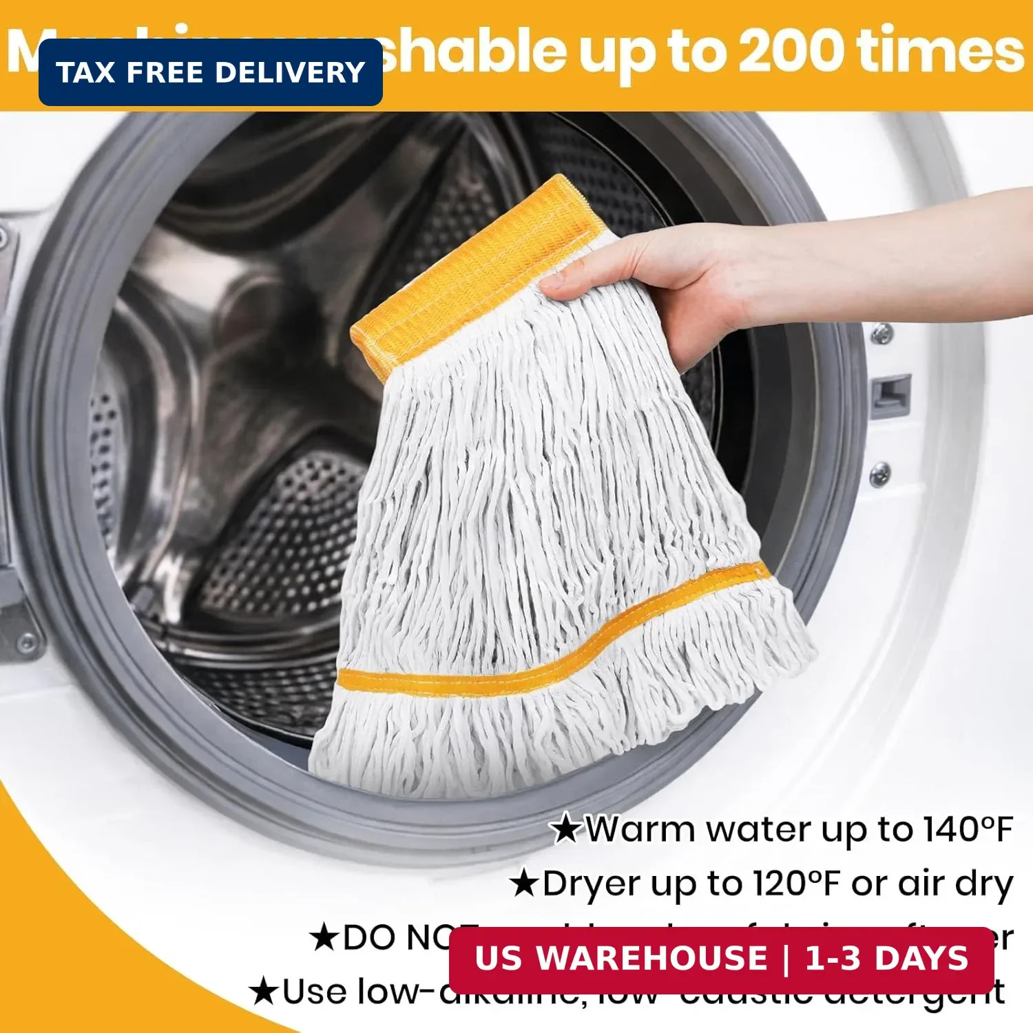 6PK Heavy Duty Commercial Mop Head Replacement- Loop End Cotton Blend String Ref