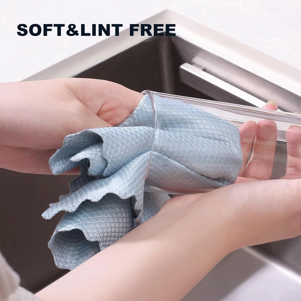 10x Fish Scale Streak Free Magic Glass Window Microfiber Cleaning Cloth Cleaner