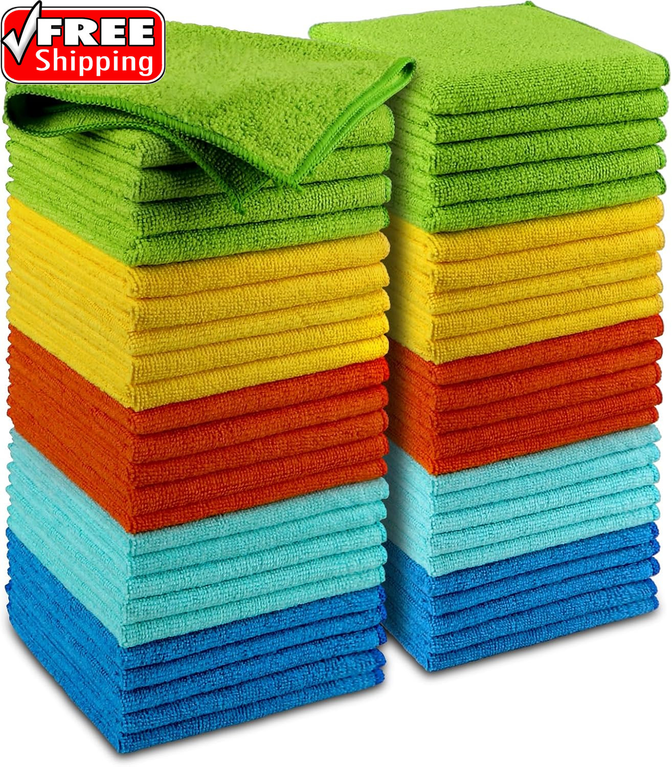 Microfiber Cleaning Cloth, 50PK, Microfiber Towels for Cars, Premium Wash Cloths