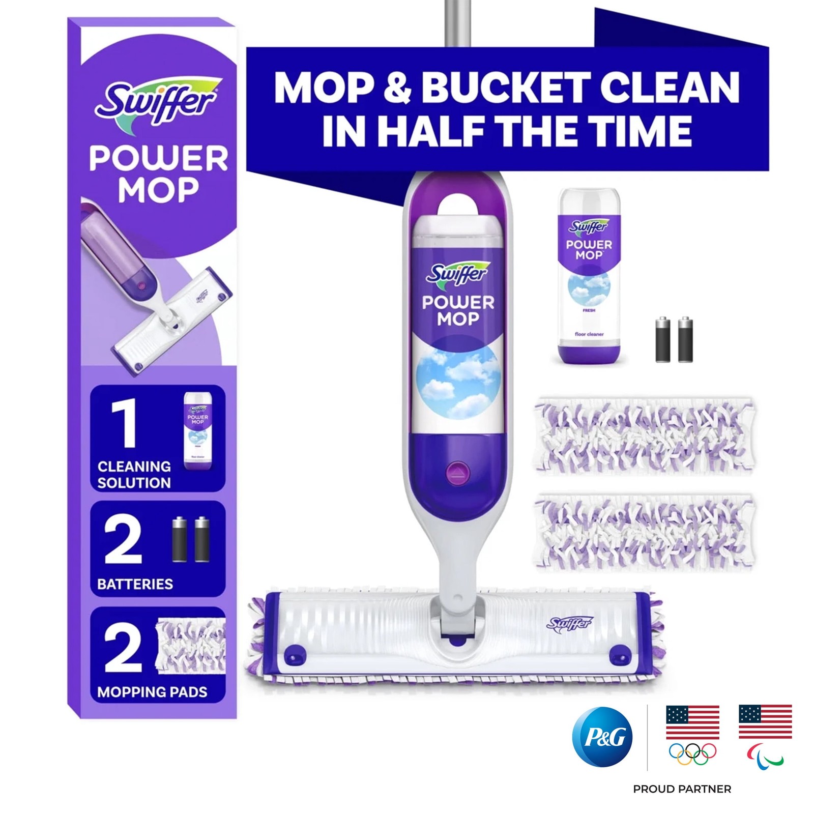 Swiffer Power Mop, Floor Cleaner, Tile, Vinyl, Laminate, Wood, Floor Cleaner