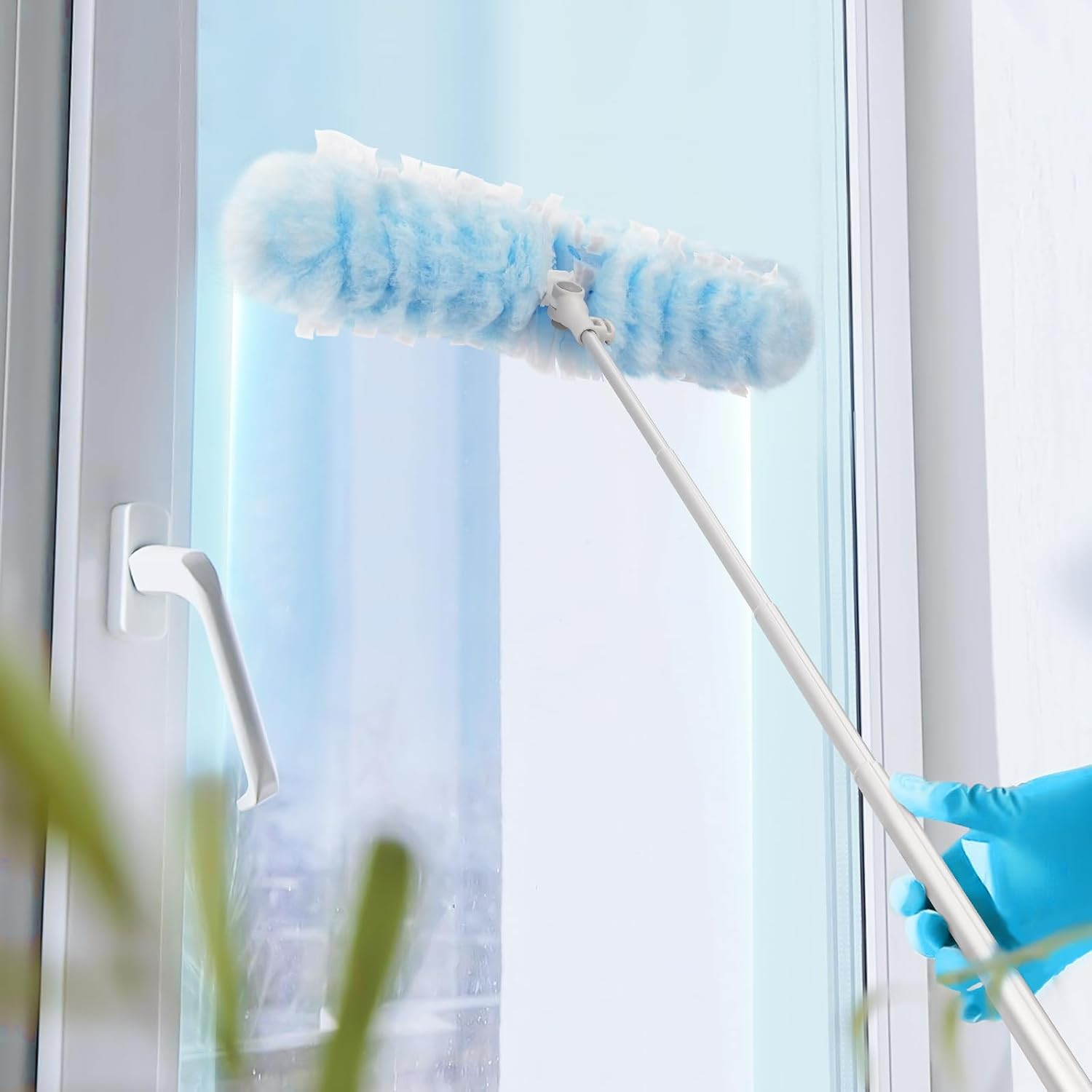 6 Ft Extendable Duster Handle with 20 Pcs, Compatible with Swiffer, Disposable M