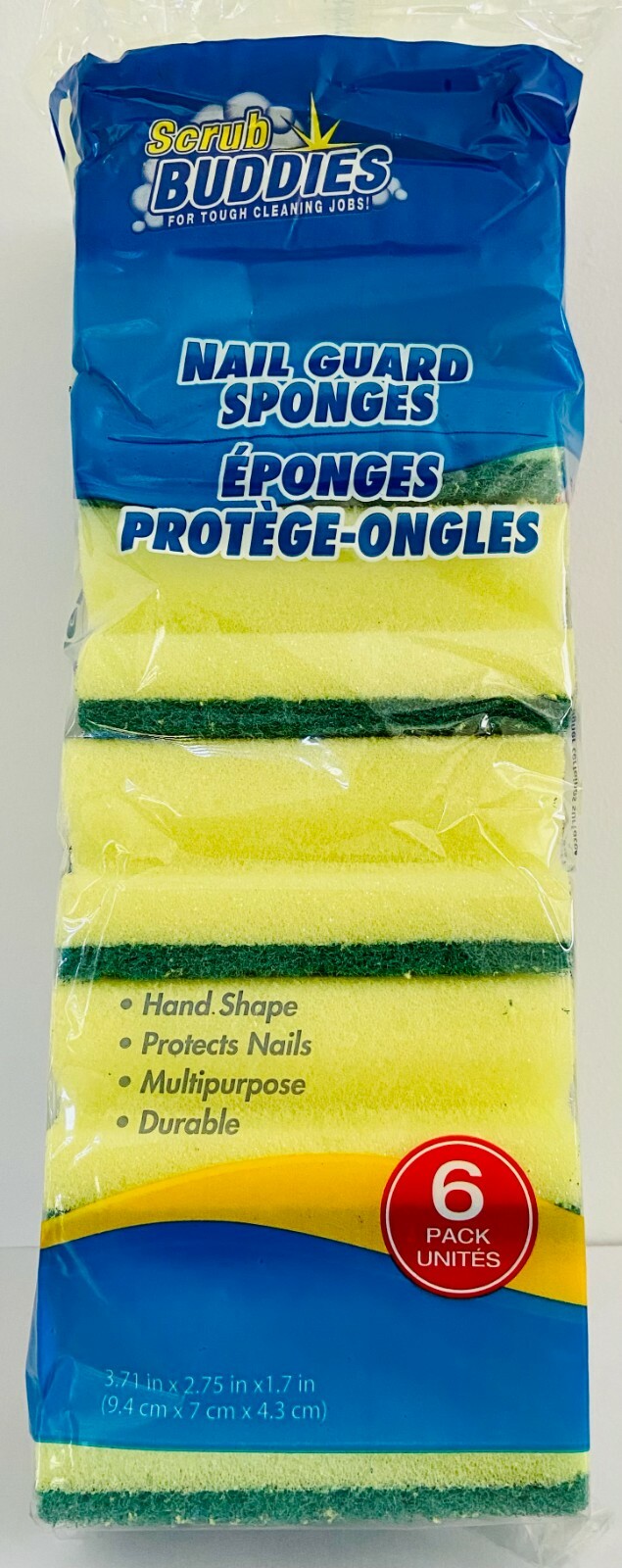 Scrub Buddies Nail Guard Sponges Yellow/Green 6 Pack