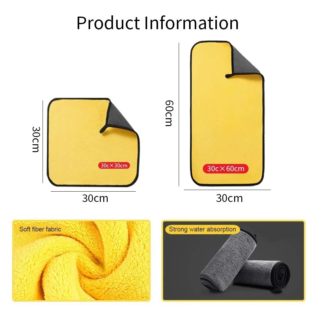 Microfiber Cleaning Cloth Car Wash Towel Drying Rag Car Polishing Detailing