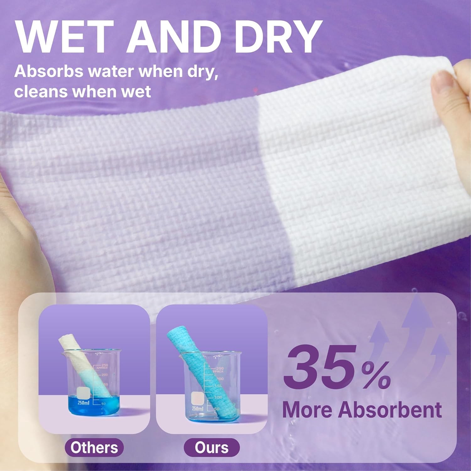 Disposable Face Towels (50 Count) – XL 10″x12″ Ultra Thick Facial Cleansing