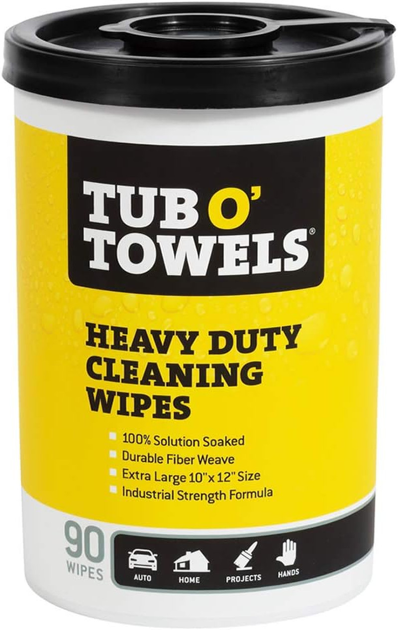 Tub O Towels TW90 Heavy-Duty 10″ X 12″ Size Multi-Surface Cleaning Wipes, 90 Cou