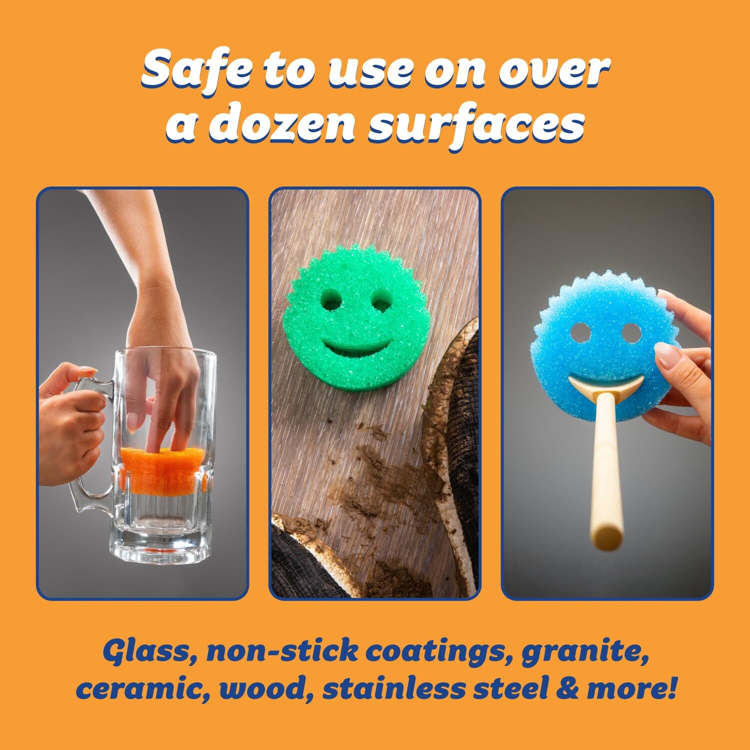 Scrub Daddy Variety Pack 3 Count Colors Flexible Non Scratch Sponges