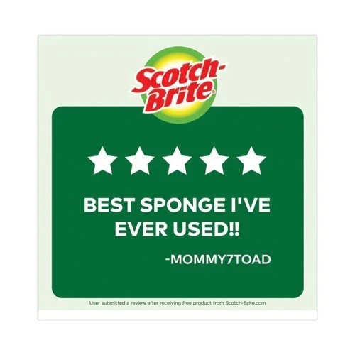 Scotch-Brite Heavy-Duty Scrub Sponge, 4.5 x 2.7, 0.6″ Thick Yellow/Green, 6/Pack