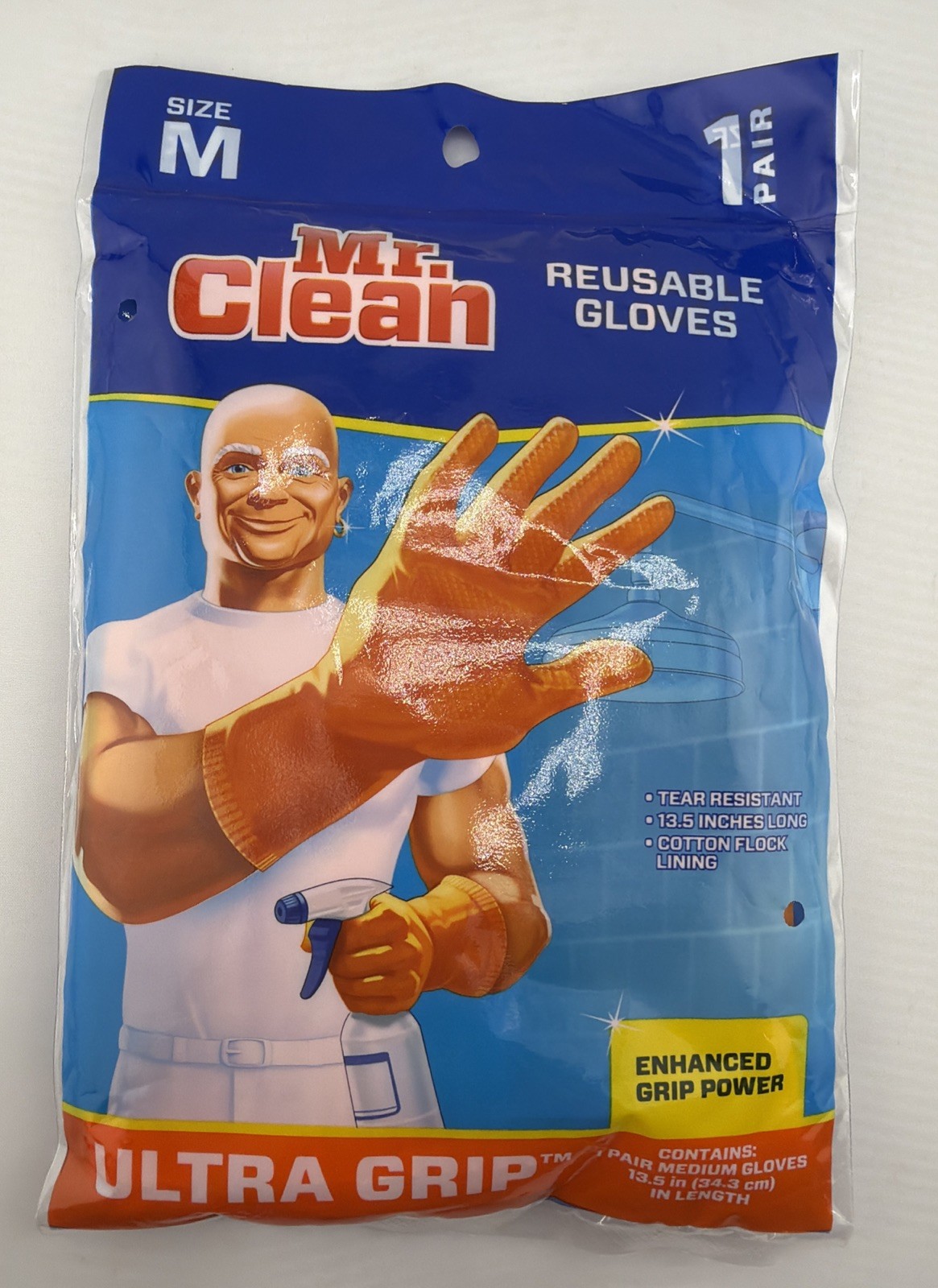 Mr. Clean Bliss Premium All Purpose Cleaning Gloves Medium Latex Free Orange. Ne