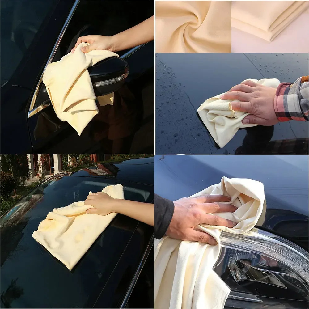 Car Cleaning Cloth Washing Absorbent Drying Shammy Towe Natural Chamois Leather