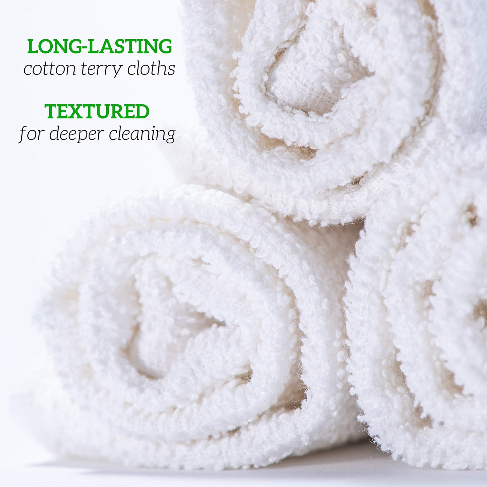 60-Pack Cotton Wash Cloths – 14″x17″ Absorbent Cleaning Rags for Housekeeping…