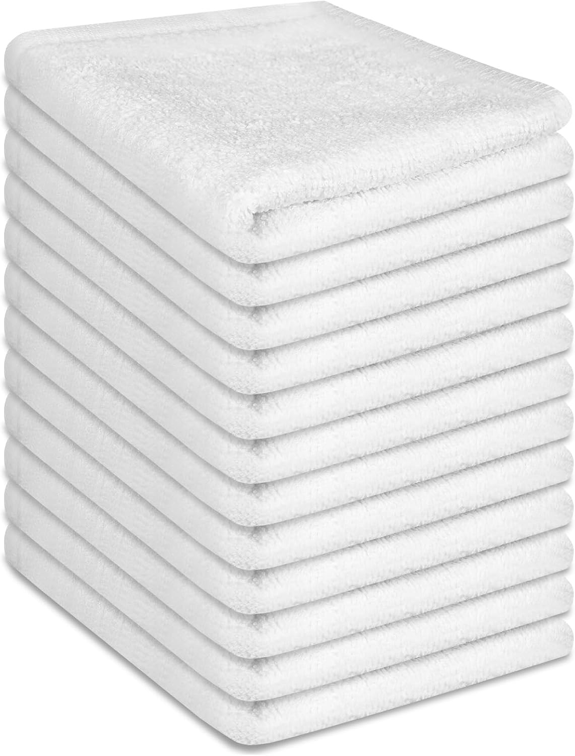 12 Pack 100% Cotton Wash Cloth, 12X12 Inch Highly Absorbent and Soft Feel