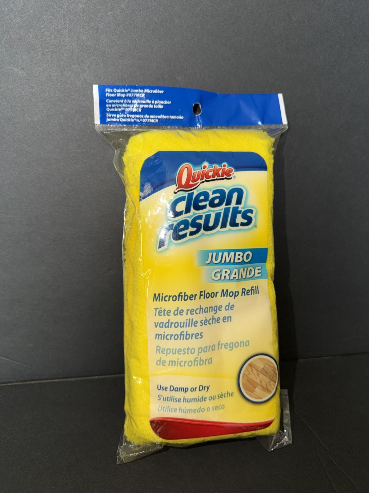 Quickie Clean Results Jumbo Microfiber Floor Mop Refill Cleans Tile Wood Vinyl