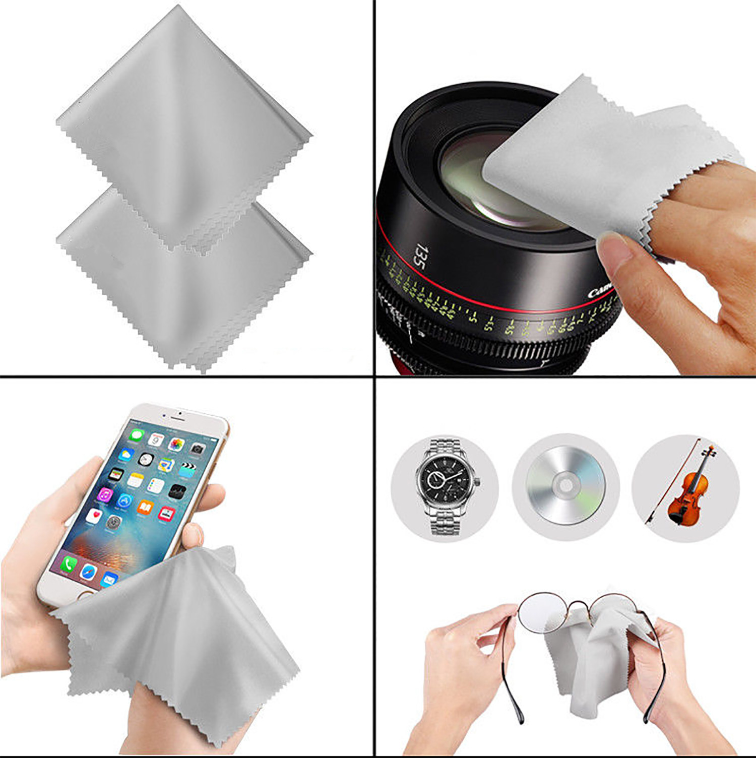 Oversized Microfiber Cleaning Cloth 8″ X 8″ for TV Screens Lens Phone-Multicolor