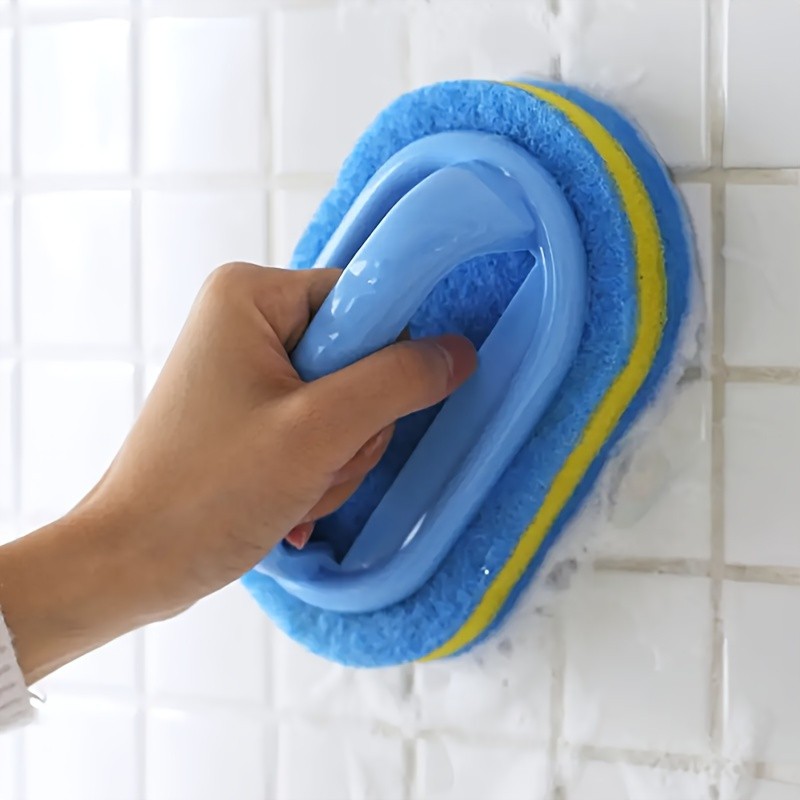 Heavy Duty Scrubbing Sponge with Easy Grip Handle for Household Kitchen Cleaning