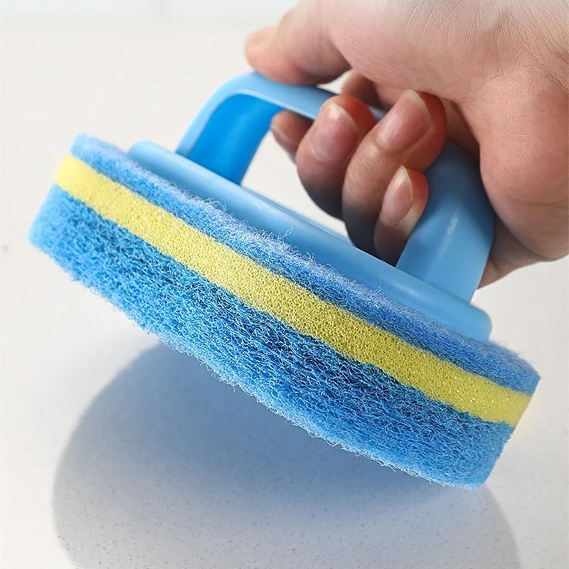 6/3/1Pcs Household Cleaning Brush with Handle Sponge High-Density Thick Scouring