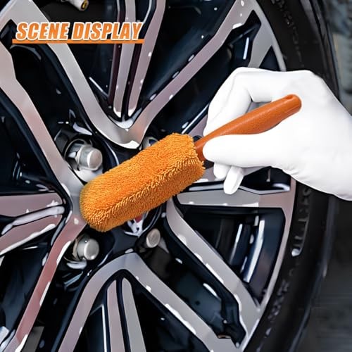 9PCS Car Cleaning Kit, No-Scratch Auto Detailing Tools Set with Wash Orange