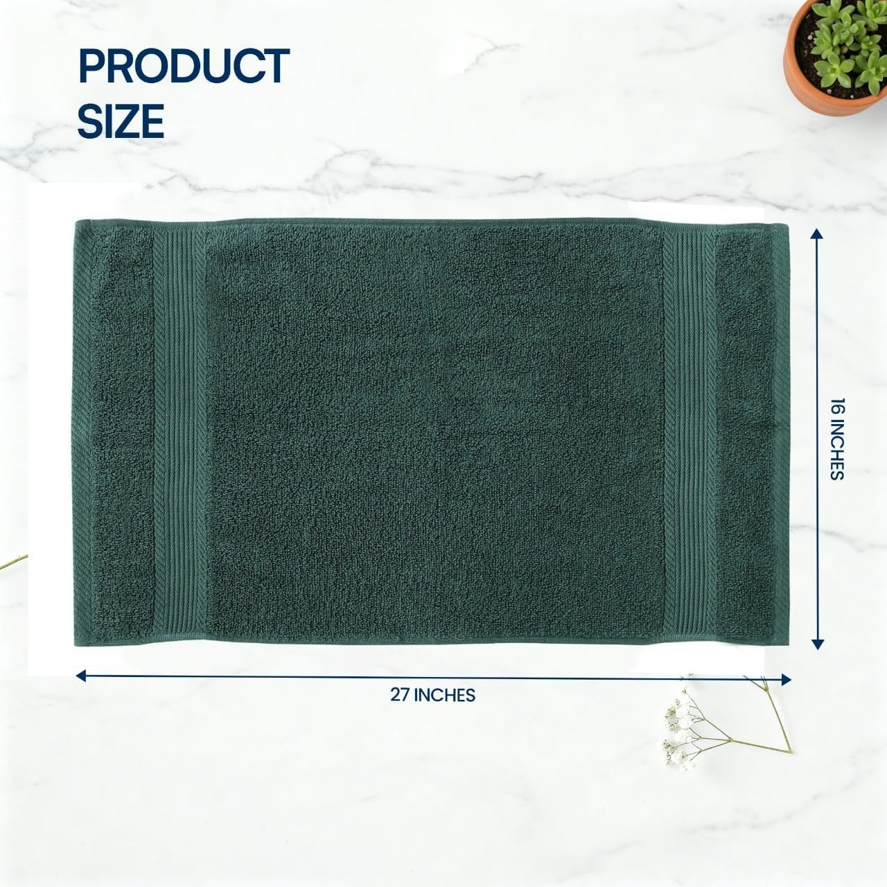 Premium 16×27 Inch Hunter Green Hand Towel – 100% Cotton Zero Twist Towels |