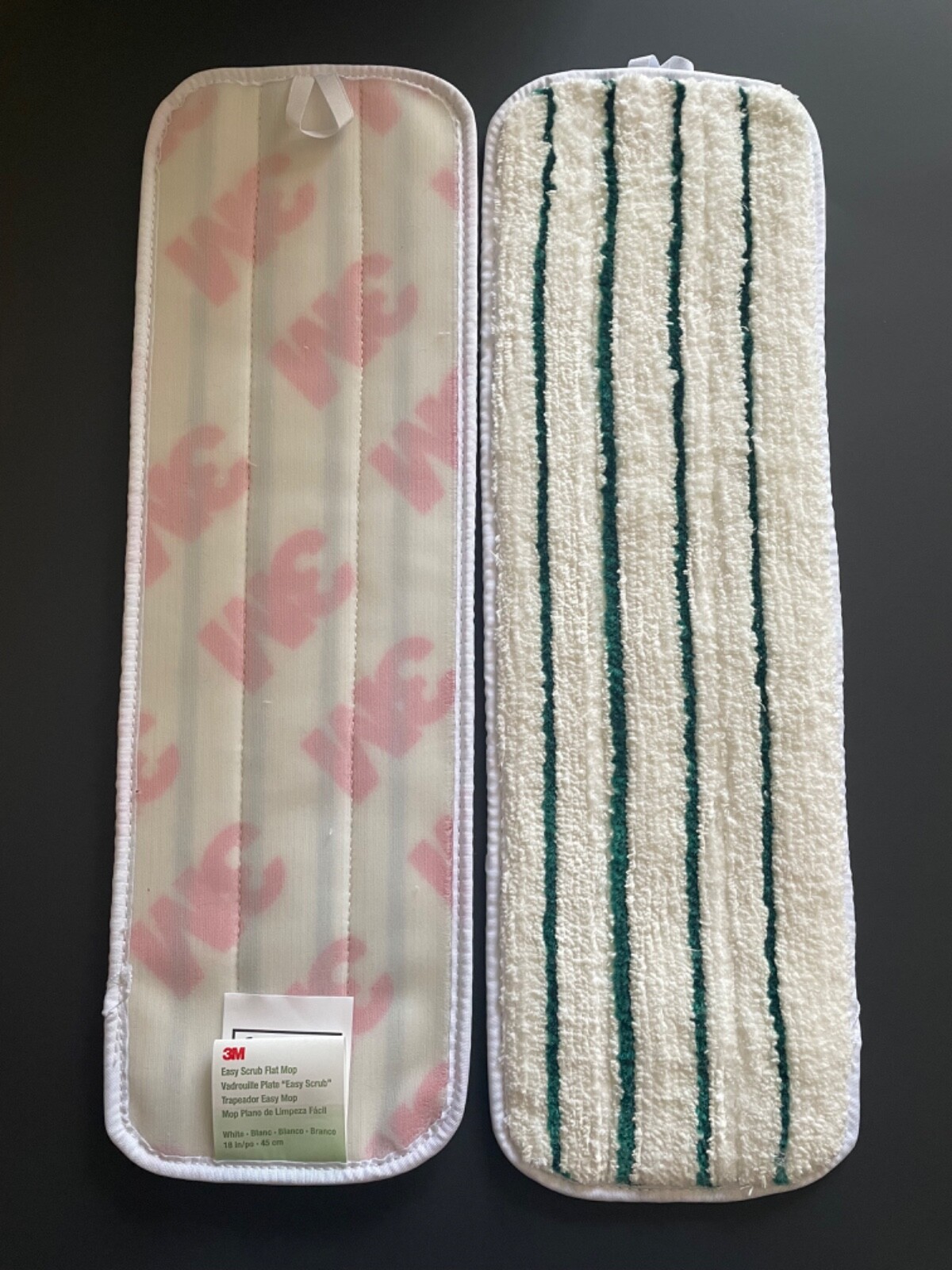 10 Count – 3M Easy Scrub 18” Microfiber Flat Mop Head Pad Green Scrubbers 55594