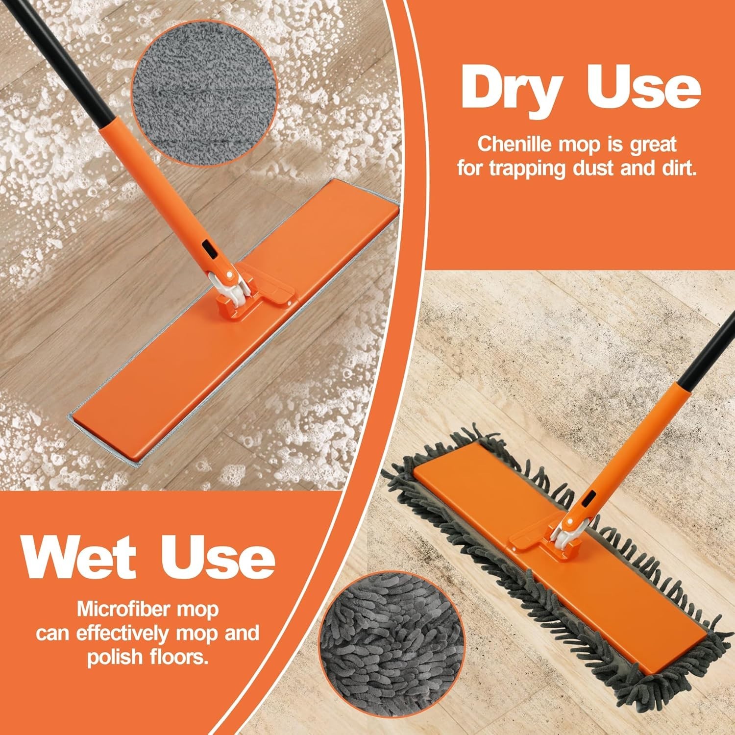 Effective Floor Dust Mop with Hang Hook – Perfect for Vinyl & Tile Cleaning