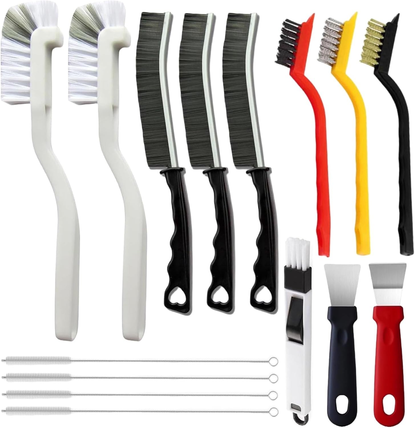 15Pcs Crevice Cleaning Brush Set, Hard Bristle Scrub Brushes Tools for Deep
