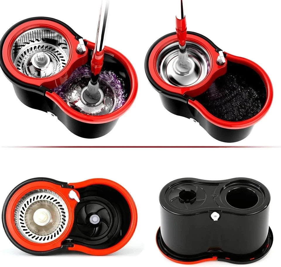 Spin Mop And Bucket With Wringer Set, 360° Mop And Bucket System