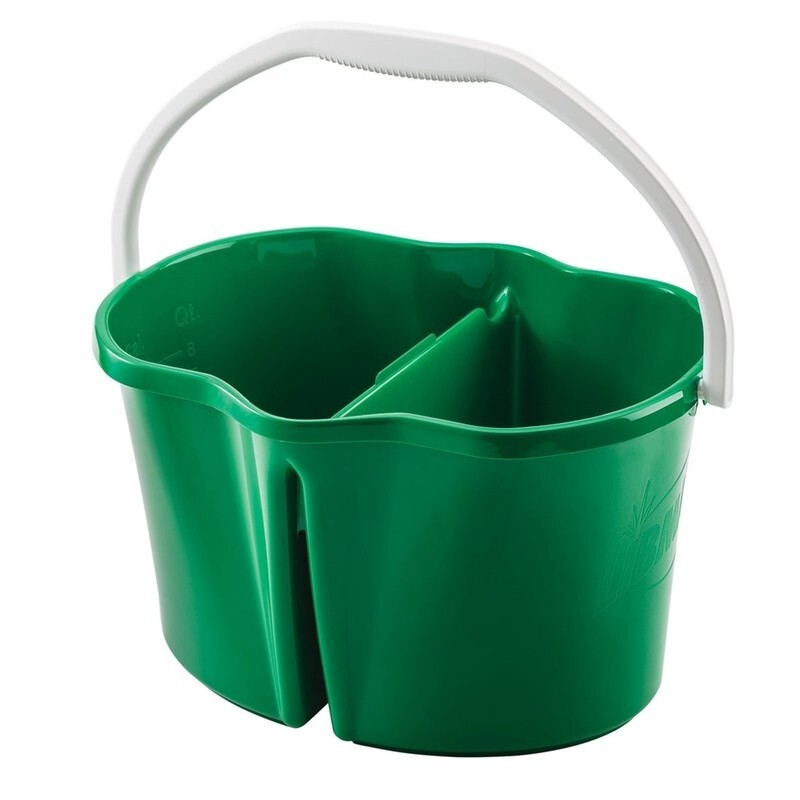 Libman 4 gal Clean & Rinse Durable Green Bucket With Pouring Spout on each side