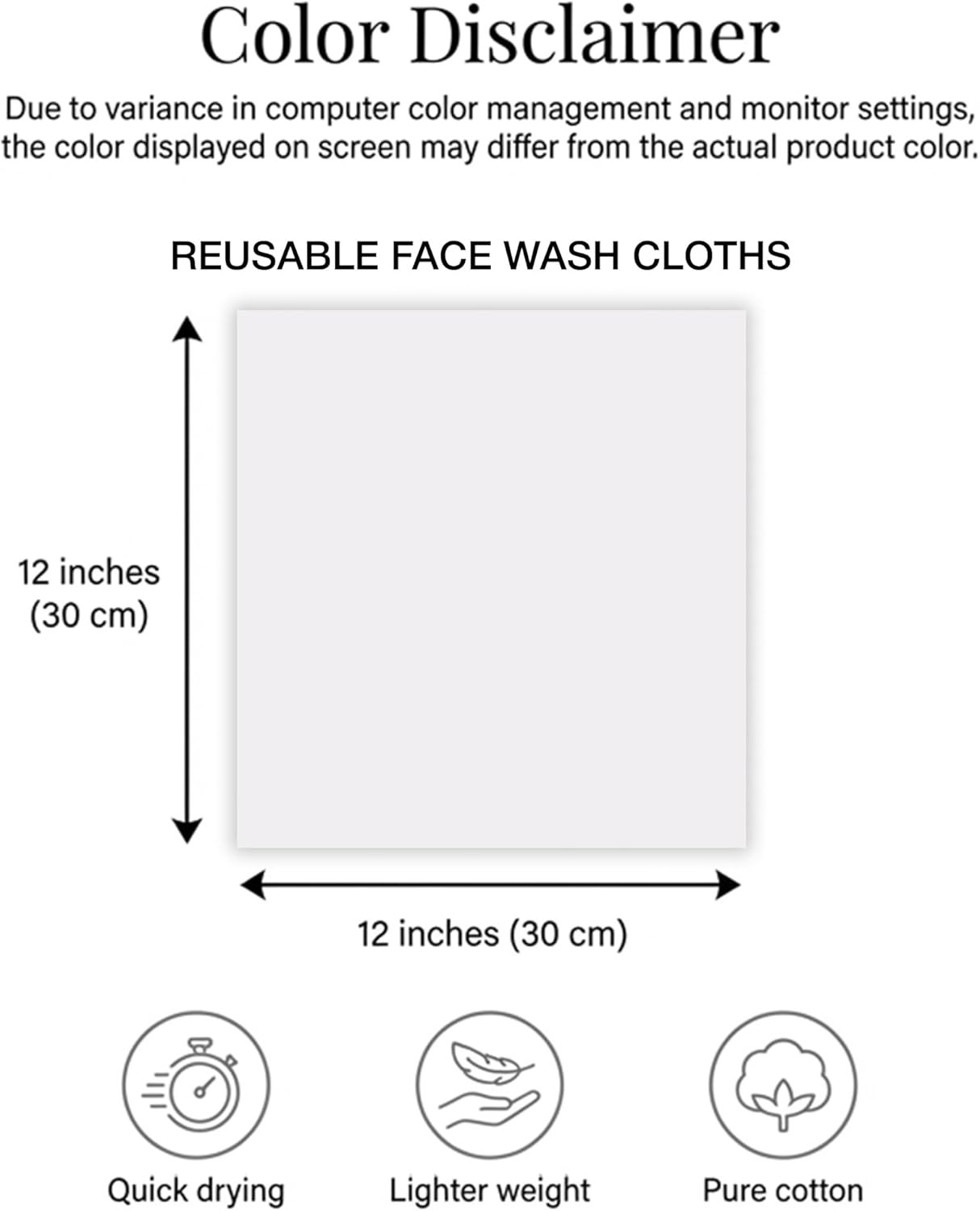 12-Pack Premium 100% Cotton Hunter Green Face Towels for Bathroom [12×12] –