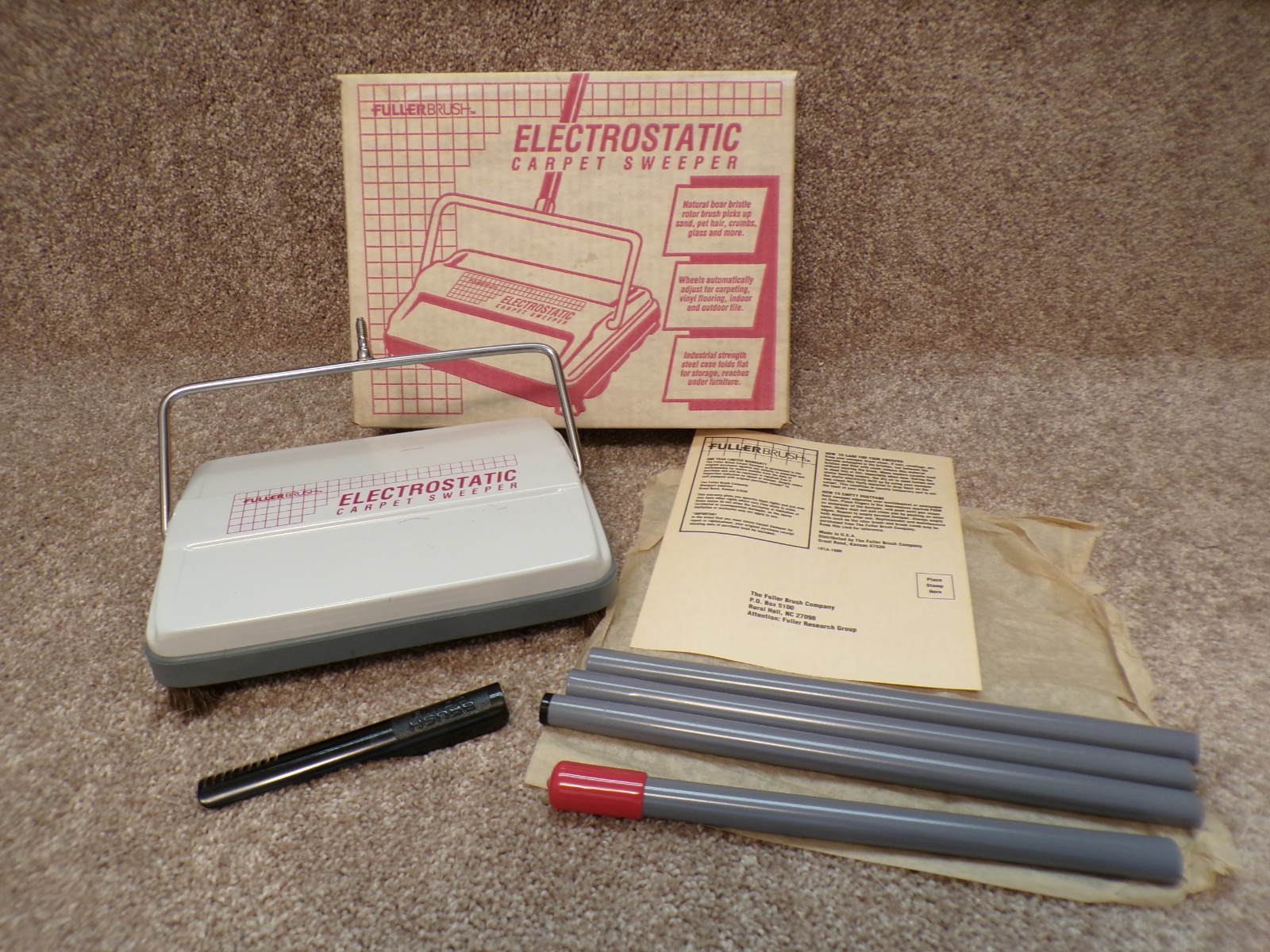 Vtg Fuller Brush Electrostatic Carpet Sweeper USA made