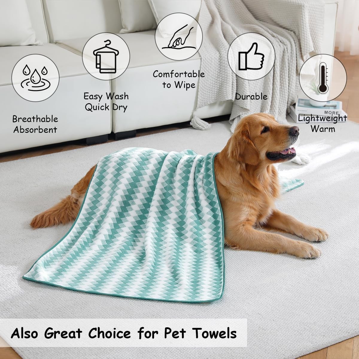 12 Pcs Turquoise Diamond Towel Set-4 Bath Towels,4 Hand Towels,4 Washcloths Soft