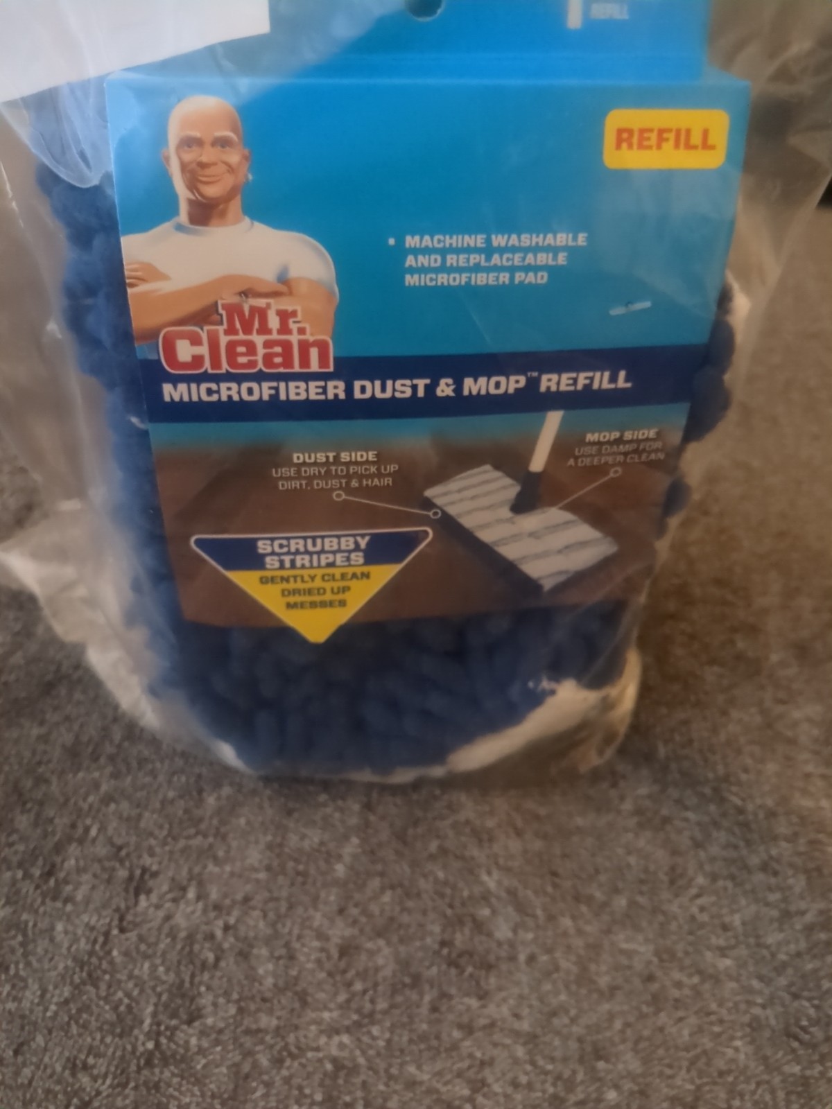3 Pack Mr. Clean ®️ Microfiber Dust and Mop Refill Washable Scrubby Stripes