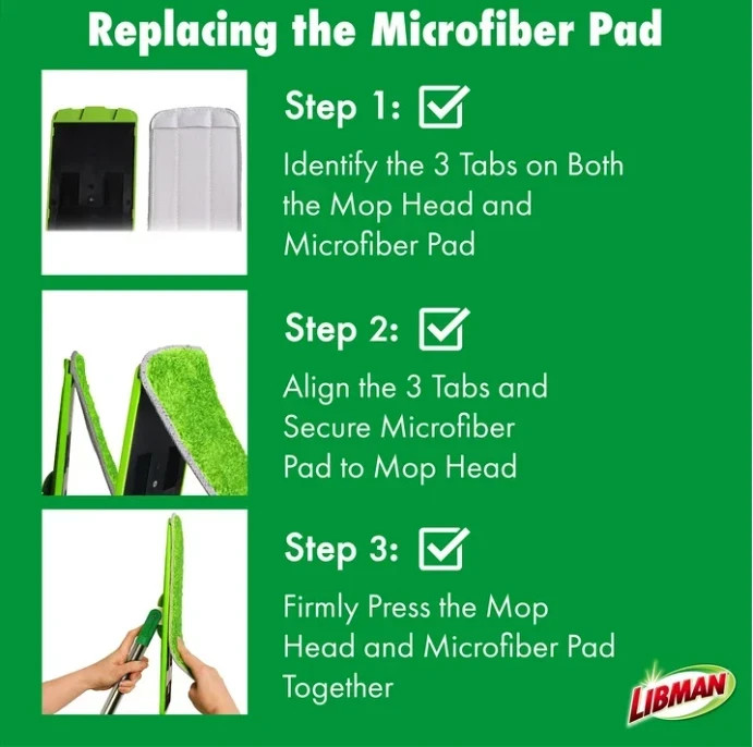 Libman Rinse N Wring Flat Mop System with Microfiber Pad