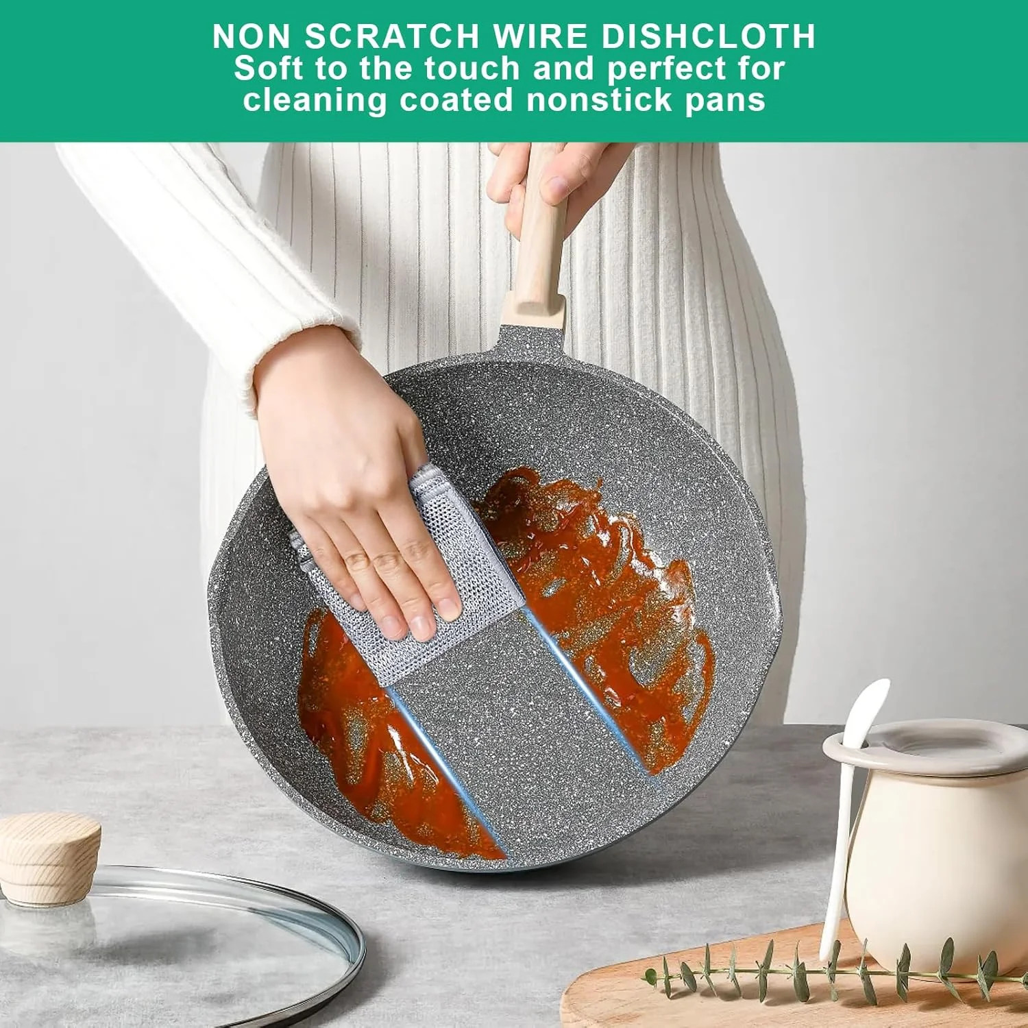 10Pcs Multipurpose Wire Dishwashing Rag, Reusable Non-Scratch Wire Dishcloth, Me
