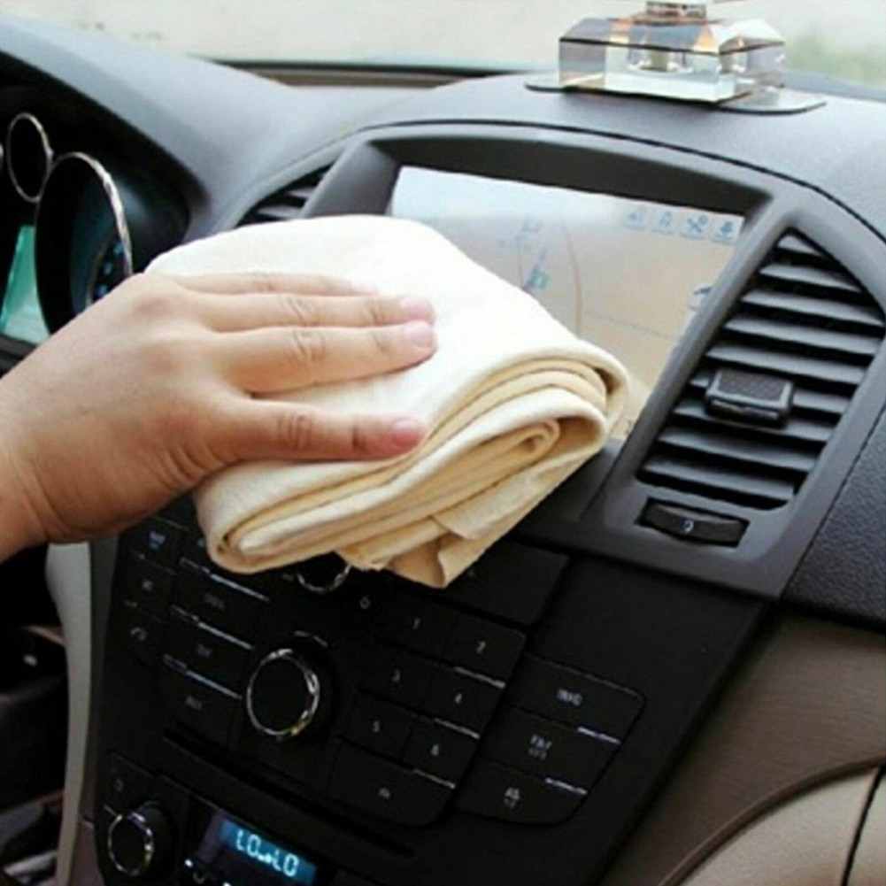 90X60CM Natural Chamois Leather Car Cleaning Cloth Genuine Leather Wash Suede Ab