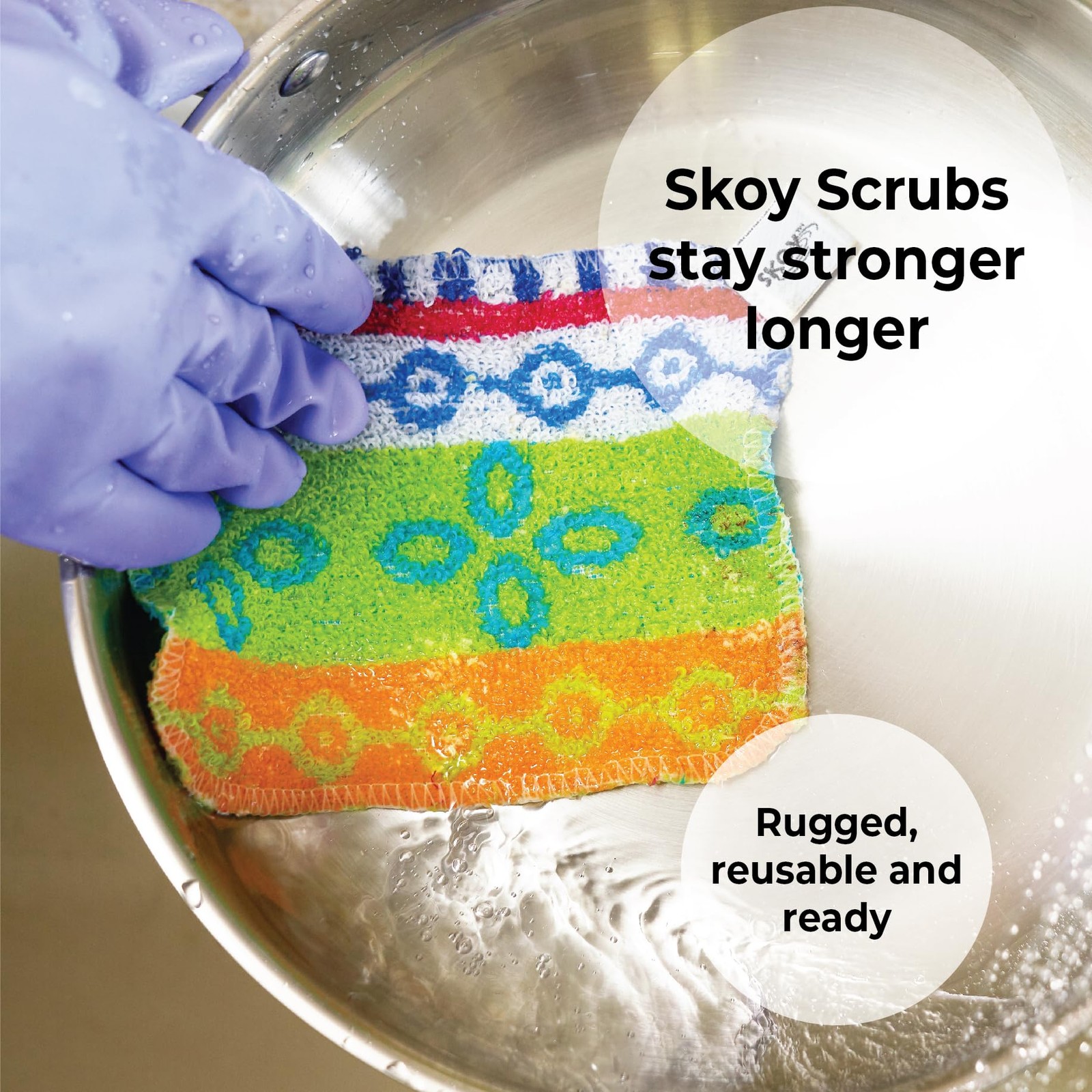 Skoy Scrub, 2-pack Reusable, Non-Scratching Dish Scrubber 2-Pack, Assorted
