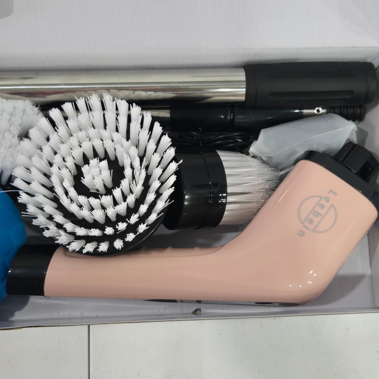 Leebein 8 in 1 Electric Cleaning Brush Cordless Spin Scrubber Pink ANS-8050 25W