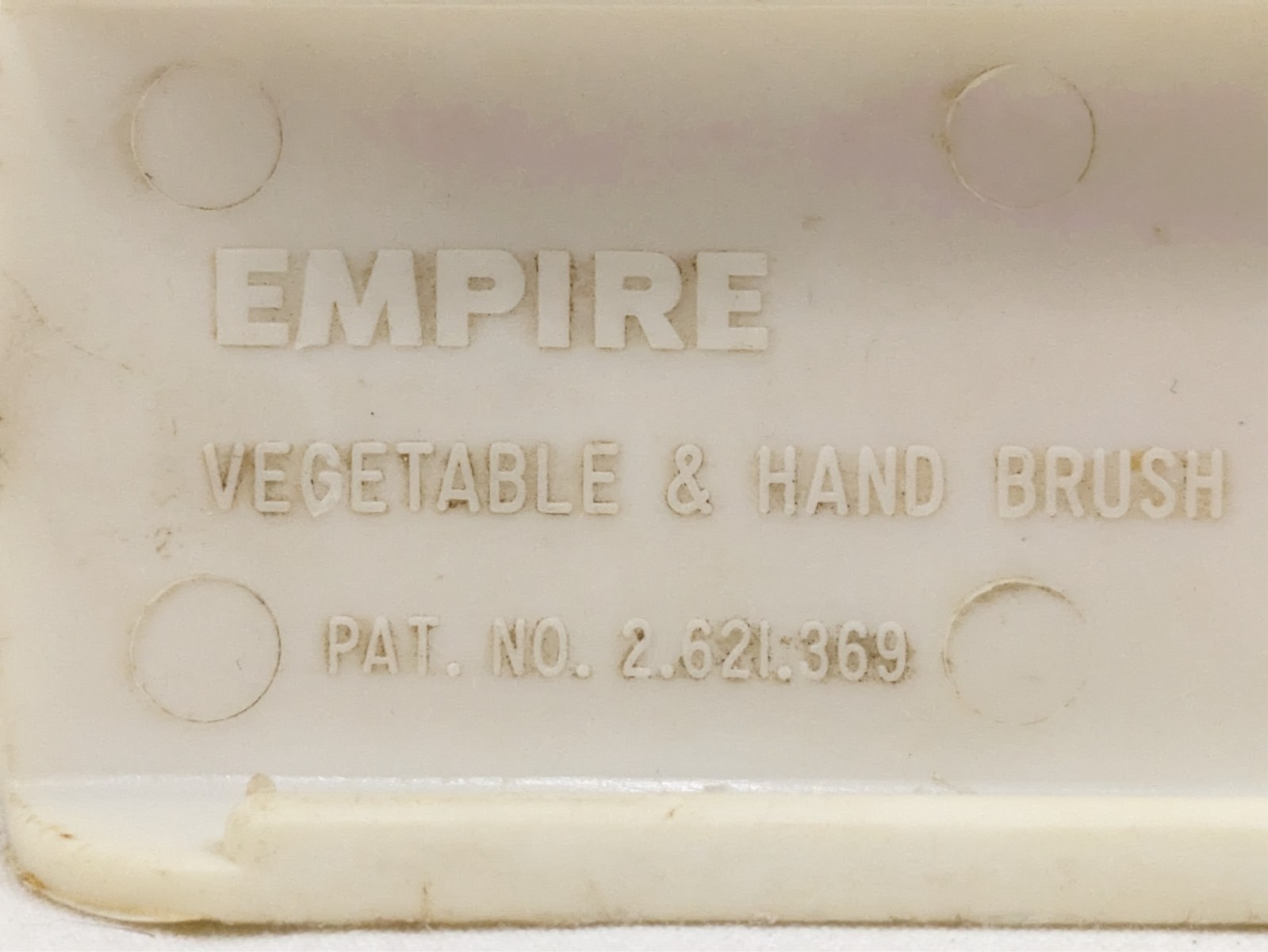 Empire Vegetable & Hand Brush Vintage White Plastic Scrubbrush Good Housekeeping