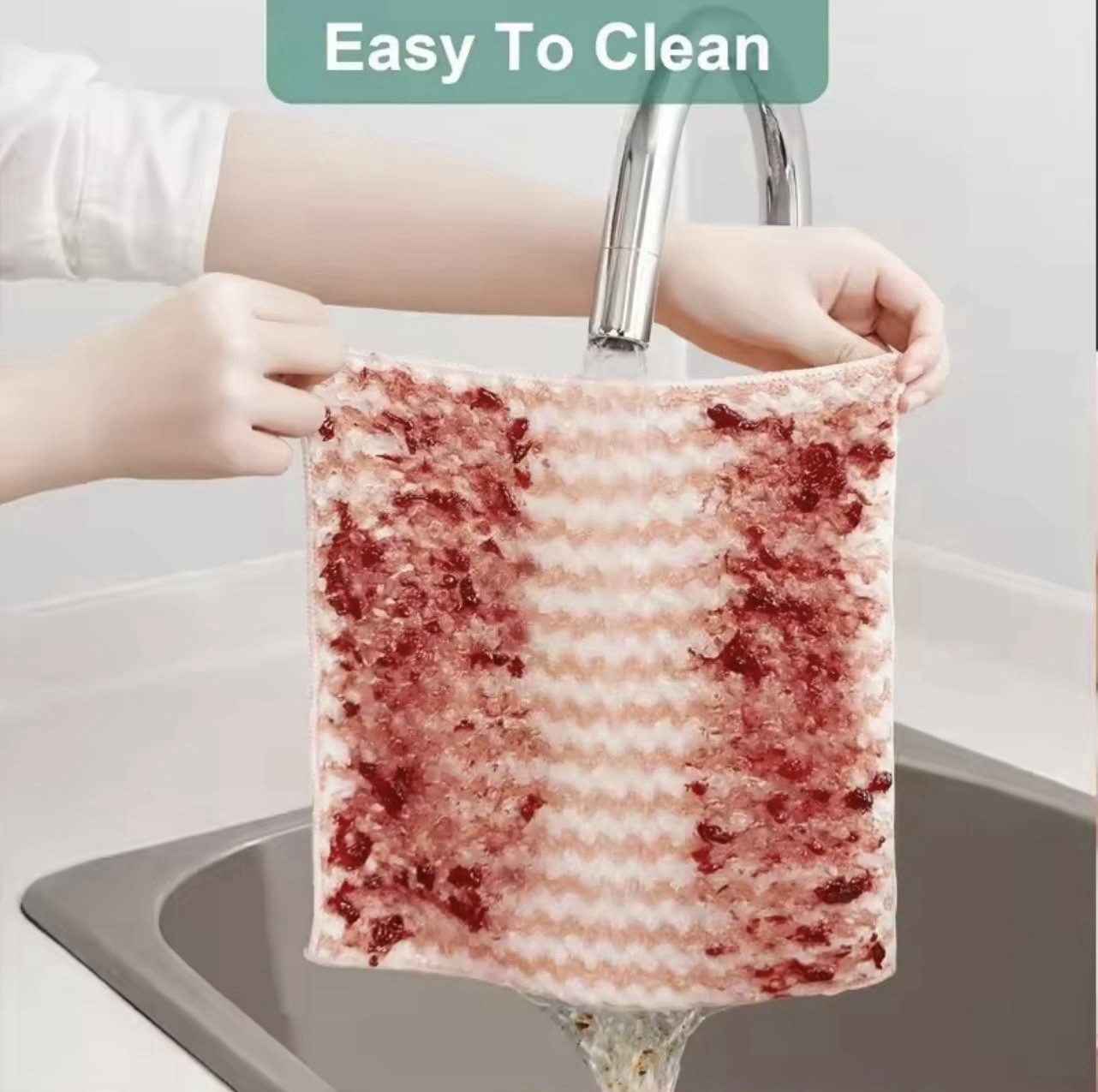 Reusable Kitchen Cleaning Cloths 5 Pack 25 x 25 cm Multicolor Cloths