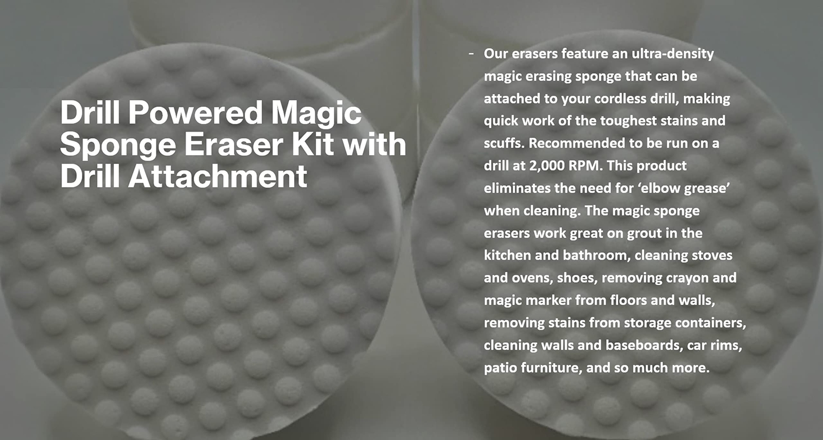 4.5 Drill Powered Magic Sponge Eraser 6 Pieces Kit With Drill Attachment | 25%