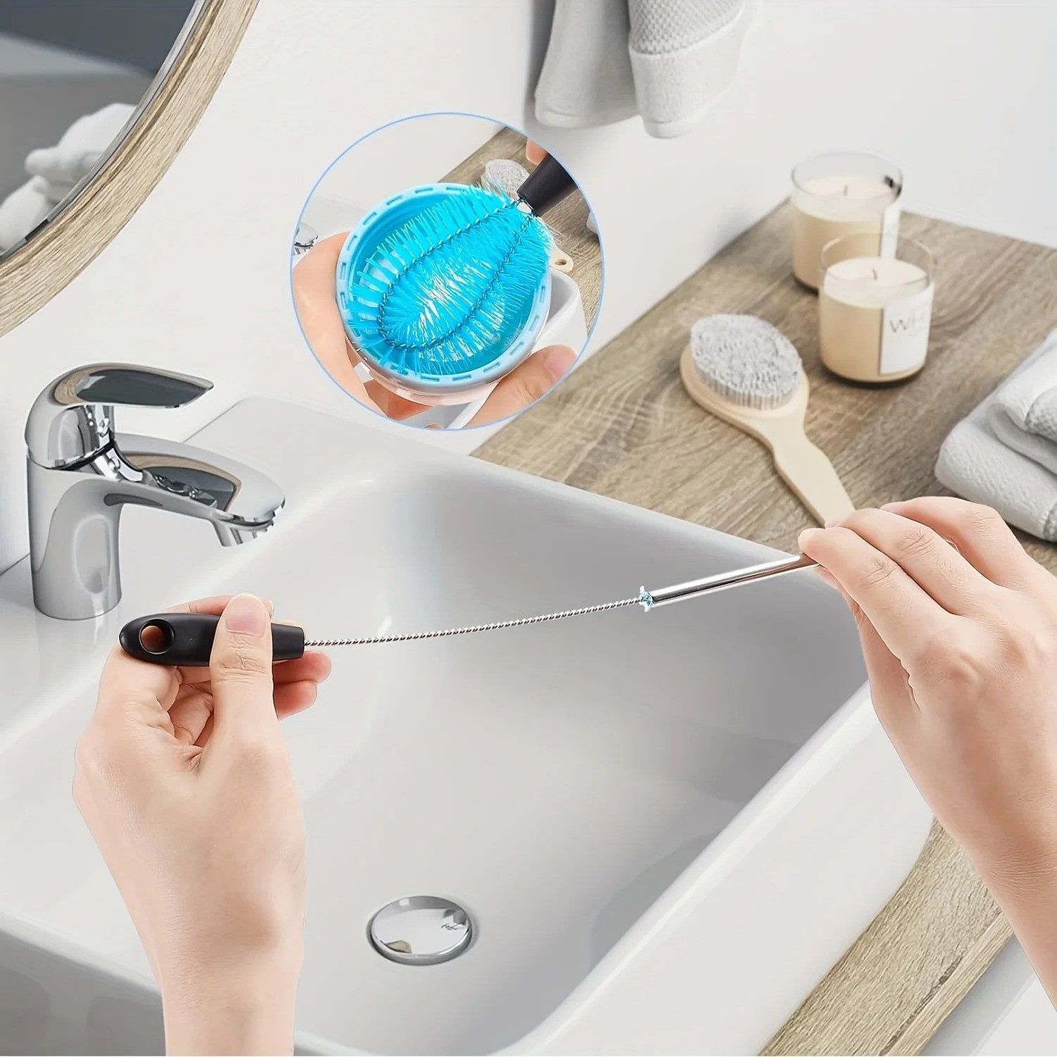 3-in-1 Stainless Steel Water Bottle Brush Set Cleaning Brush Long Handle Water