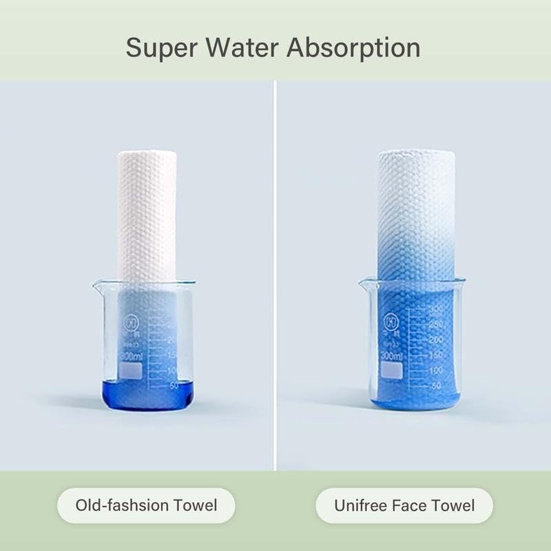 Unifree Large Facial Towels | Disposable Dry Wipes with Hangable Design |