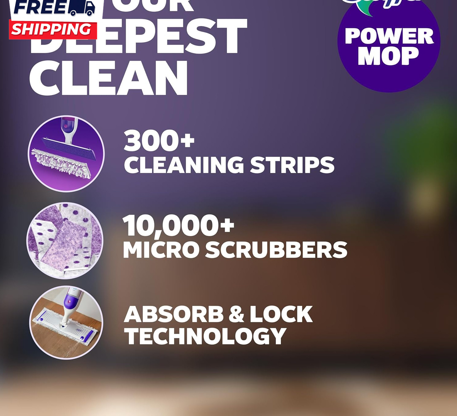 Powermop Multi-Surface Mop Kit for Floor Cleaning Fresh Scent Mopping Kit
