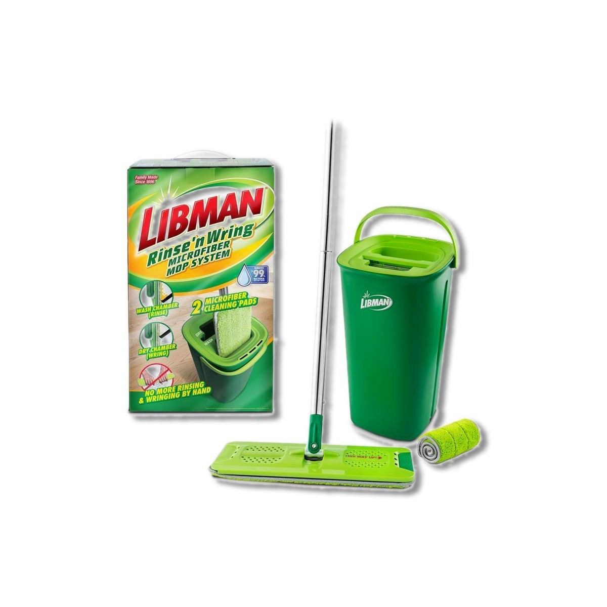 Libman Rinse ‘n Wring 13 in Microfiber Mop with Bucket 1516