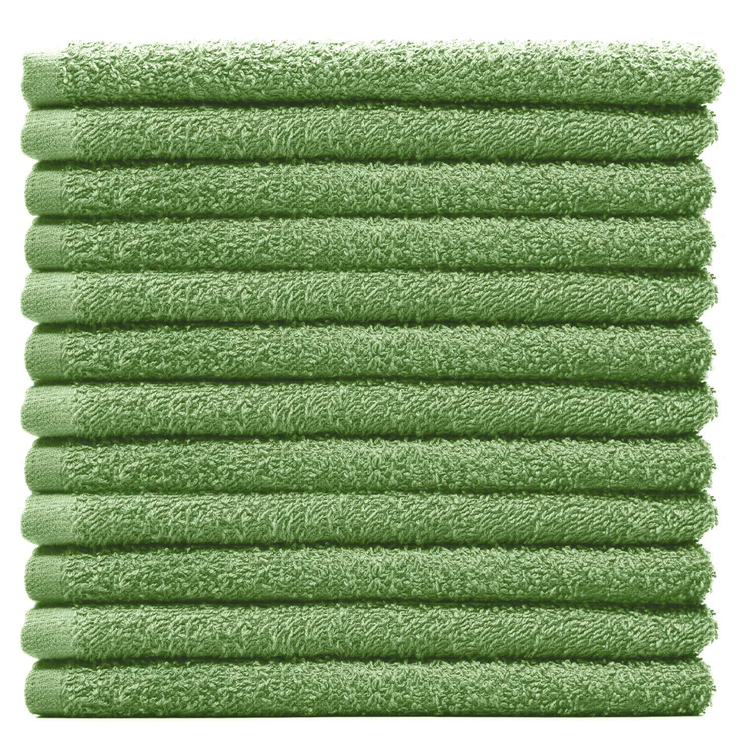100% Cotton Bar Mop Kitchen Towels 16×19 Inches Pack Of 12 350 Gsm Sage Green “