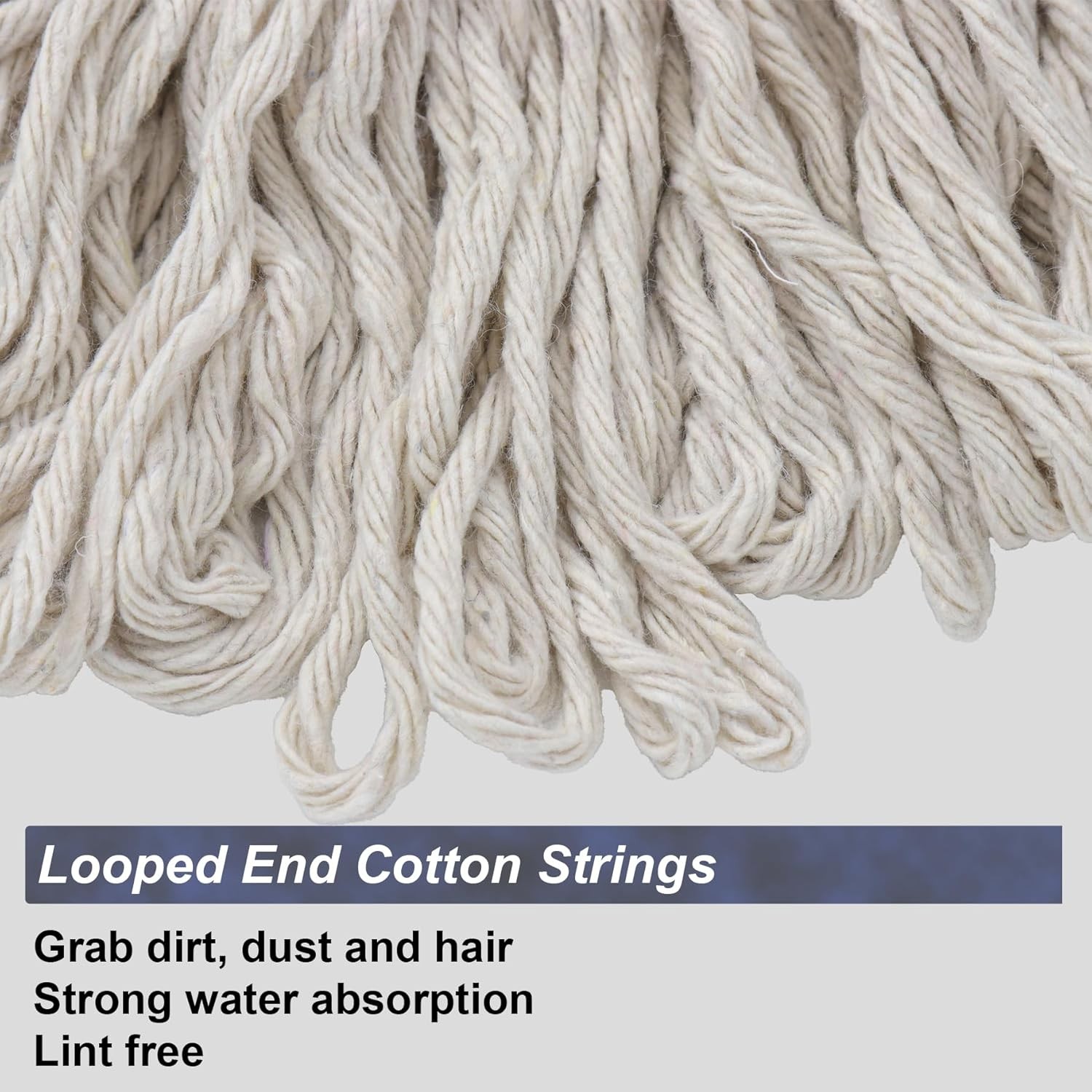 Cotton String Screw on Mop Replacement Head Compatible with All Standard US Thre