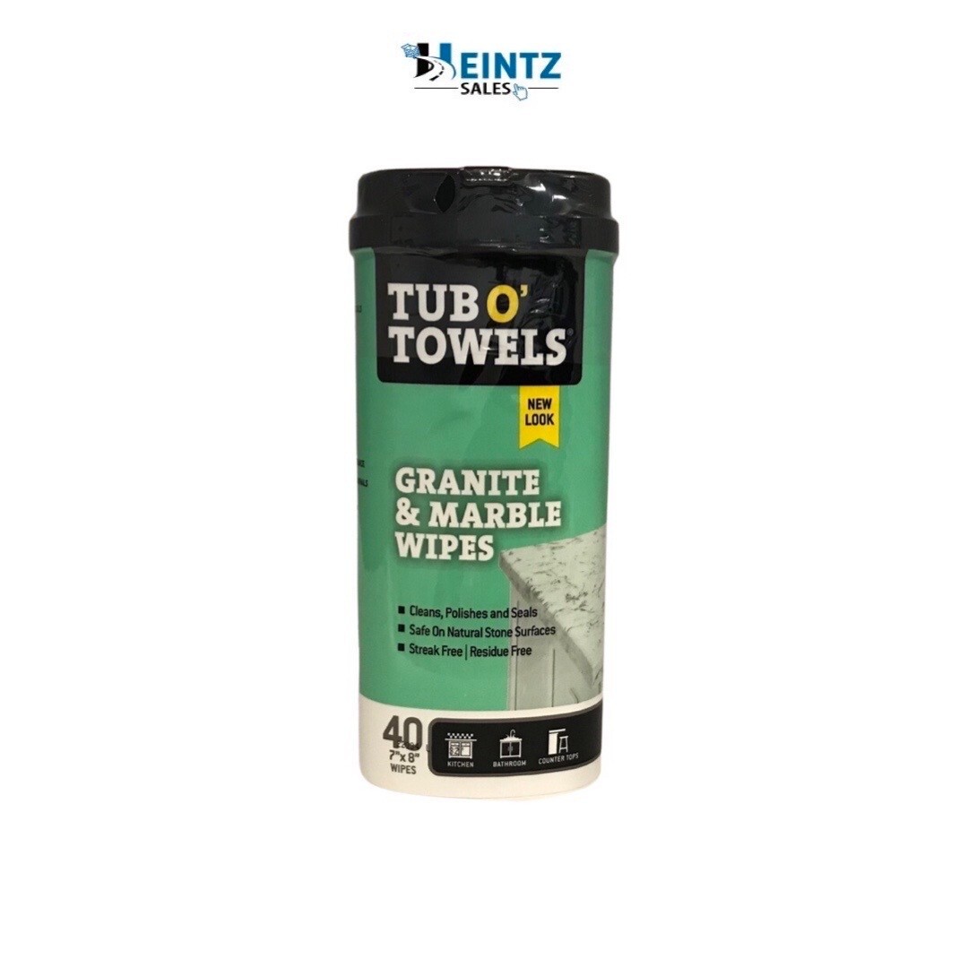 Tub O Towels TW40-GR Heavy Duty Granite & Marble Wipes- Clean, Polish, & Seal.