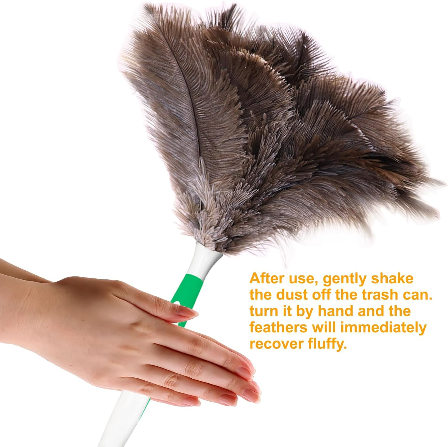 Ostrich Feather Duster 16 Inch Scratch Free Natural Dusting Cleaner