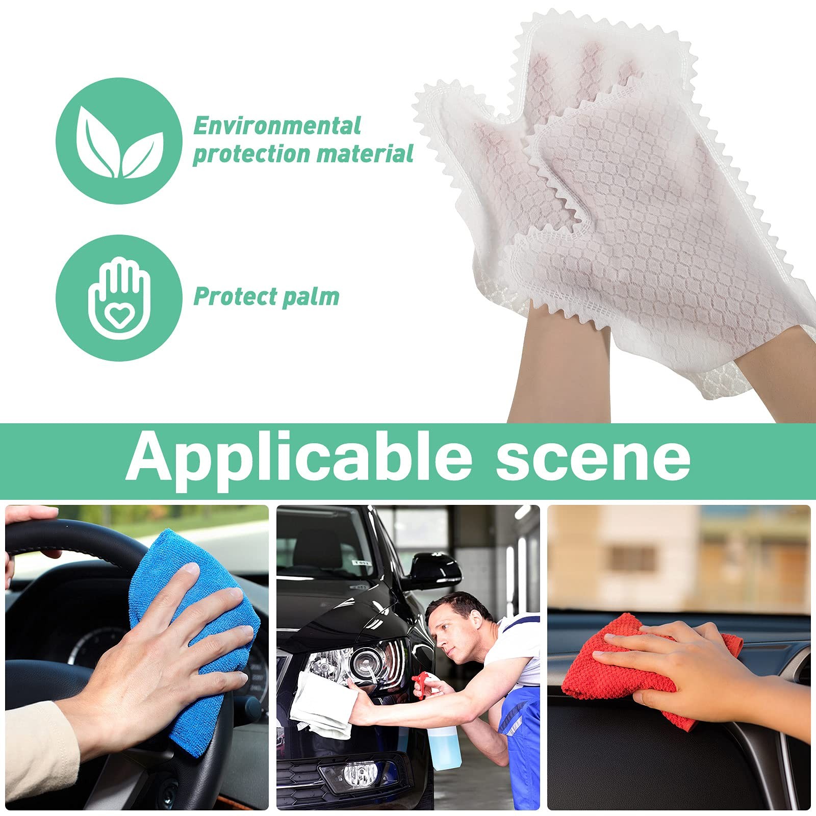 60 Pieces White Microfiber Dusting Gloves Artisan 60 Count (Pack of 1),