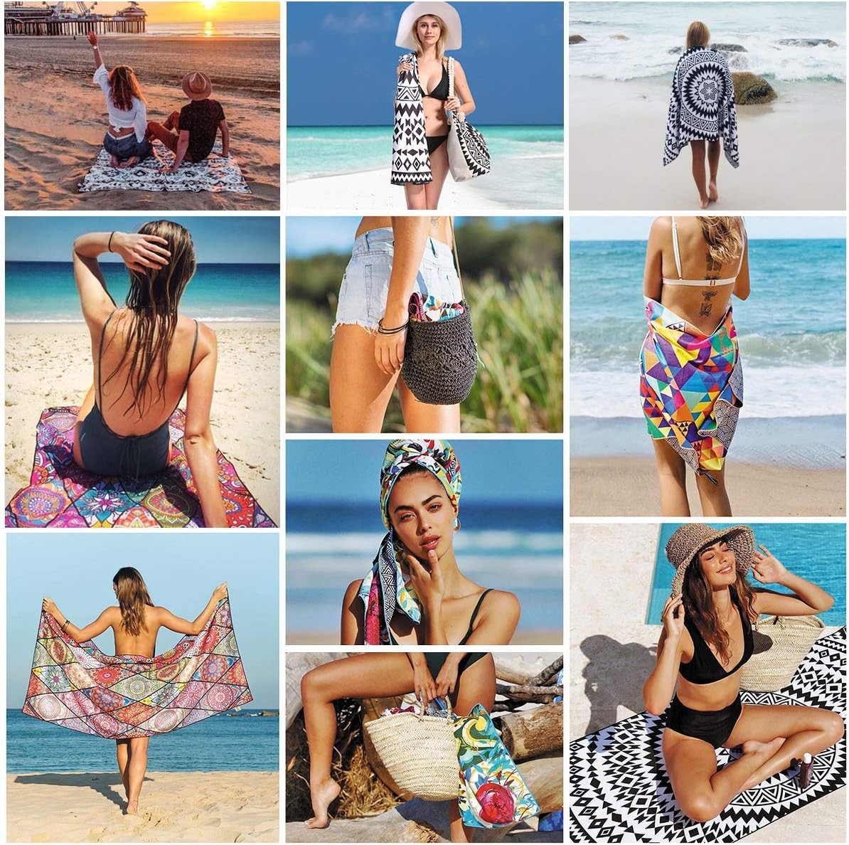 Oversized Terry Beach Towel 36 x 72 in Soft Extra Large Big Pool Swim Towels for